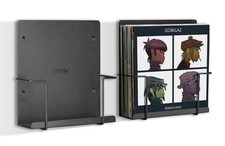 Vinyl Storage Display Holder 2pk - Wall Mount Record Shelf - Matte Black, F...