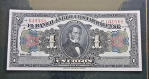 c. 1917 COSTA RICA 1 Colon -- Crisp Uncirculated