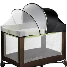 Pack N Play Tent Cover - Half-Blackout Mosquito Net for Crib Playpen, Baby ...