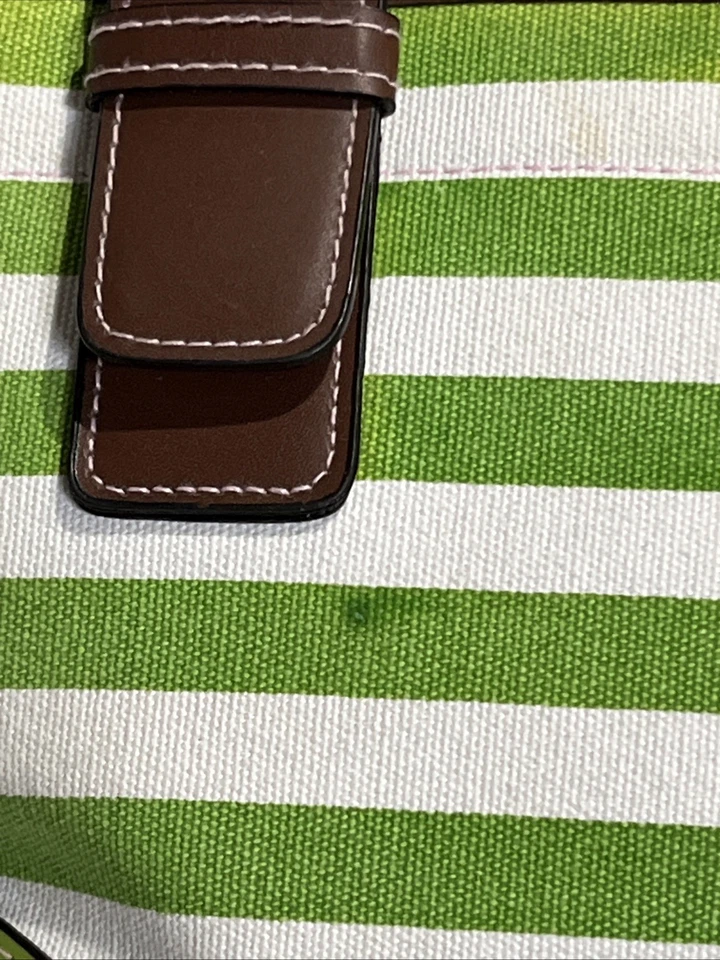 Bolso Roxy Verde/Crema Rayas Algodón Lona Espinas Marrón/Rosa Correas PVC Foto 4 de 4