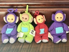 Burger King Teletubbies Plush Lot 4 Tinky Winky Dipsy Po Kids Club 5 1998