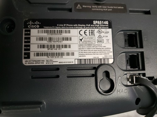 Cisco SPA514G IP 4-Line Gigabit SIP Phone NO stand FREE SHIP - Picture 6 of 8