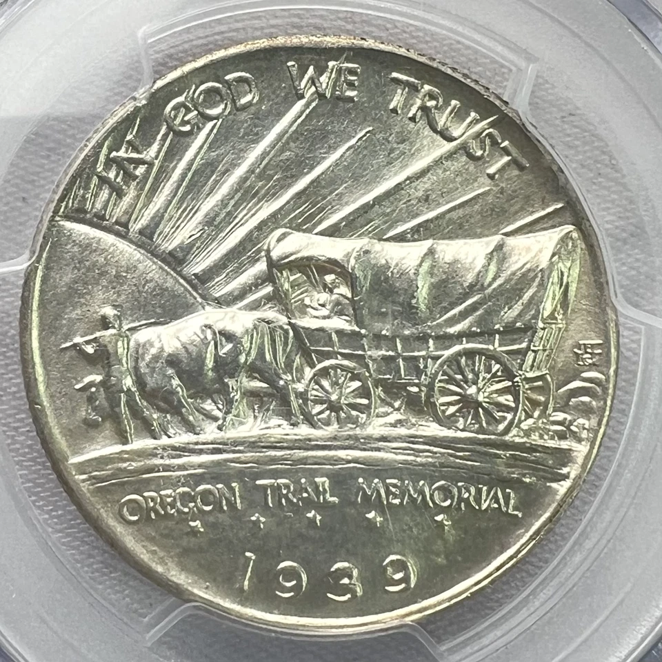 1939-S Oregon Trail Memorial Silver Commemorative Half Dollar 50c PCGS MS64 - Image 4 of 4