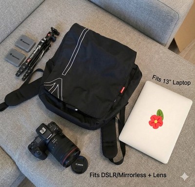Manfrotto Camera Backpack Black Nylon Fits 13'' Laptop Padded Compartments