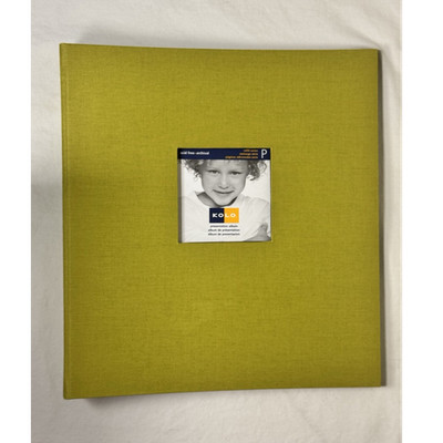 Kolo Green Fabric Scrapbook Ring Binder Presentation Album Chartreuse No Sheets