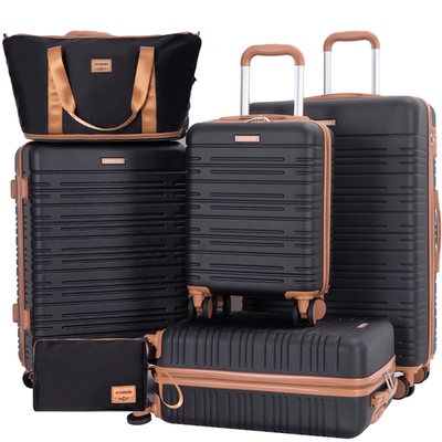 Amalodie 6-Piece Adult Hardside Checked Luggage Set with TSA Lock