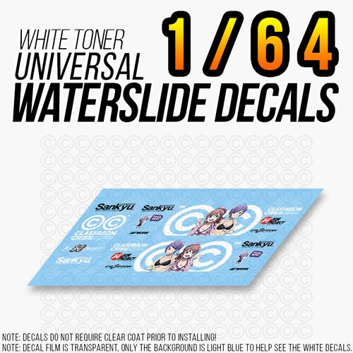 Decalcomanie WaterSlide Universali Toner Bianco ANIME ITASHA Scala 1/64 per Caldo - Foto 12 di 14
