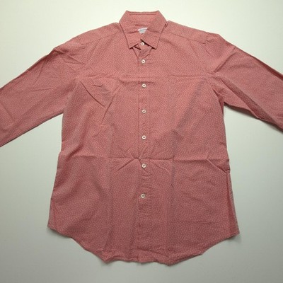 Glanshirt Slowear Brand Mens Shirt Medium Pink Micro Floral Print Casual Spring