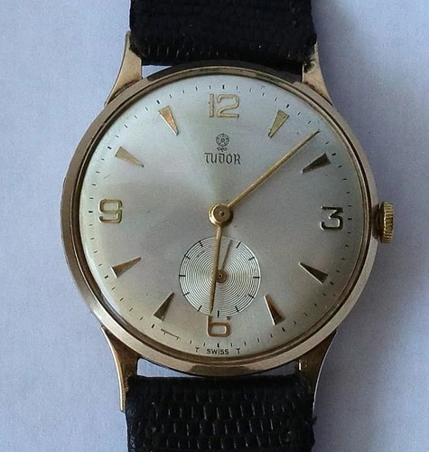 VINTAGE TUDOR WRISTWATCH BY ROLEX 9CT GOLD  MANUAL WIND