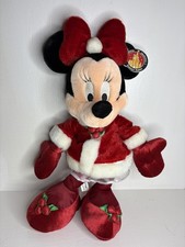 Disney Parks Christmas Holiday Mrs. Claus Minnie Mouse Plush 17" New Red White