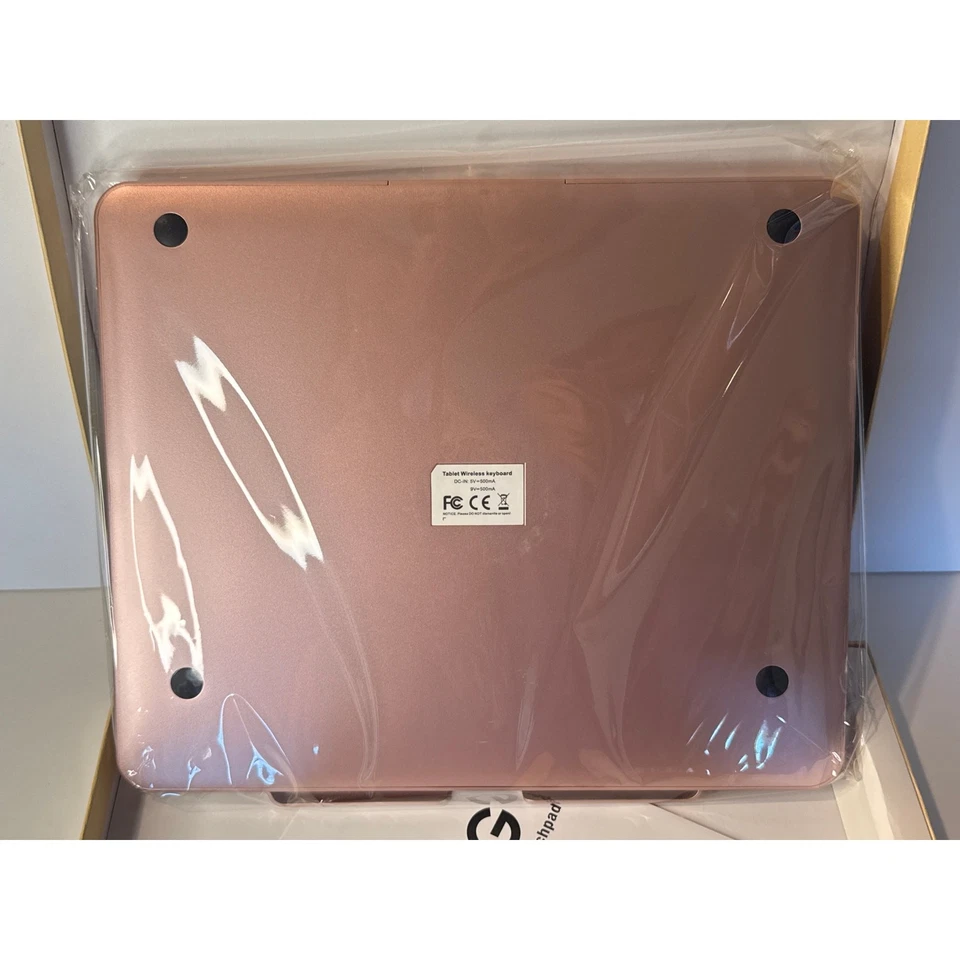 F17 Wireless Keyboard-iPad Pro 12.9" Touchpad, Backlight, 360 Rotation-Rose Gold - Image 3 of 4