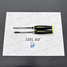 Snap-on Tools New 2pc Custom 7-12 Hi Viz Yellow Ratchet Handle Screwdriver Set