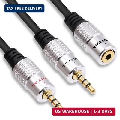 3.5mm Headphone Splitter Audio Y Cable Adapter 3.5mm TRRS Stereo 1 Female to 2 M