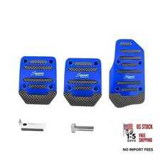 3PCS Non-Slip Car Pedal Pads, Manual Gearbox Gas Pedal Brake Pedal Blue Manual