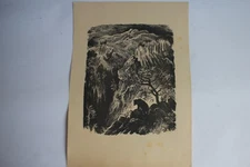 Original wood engraved wood xyl engraving Poland Zofia FIJALKOWSKA (45159)