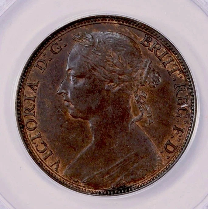 1891  1P Great Britain ANACS AU 58-Beautiful old coin - Image 2 of 3