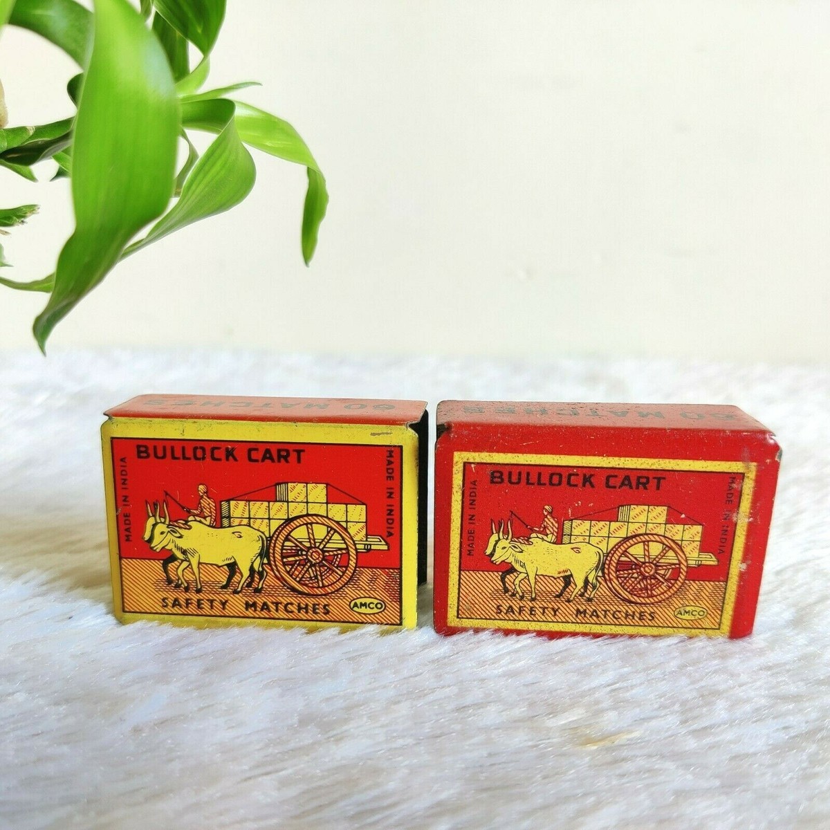 Vintage Bullock Cart AMCO Safety Matches Advertising Matchbox