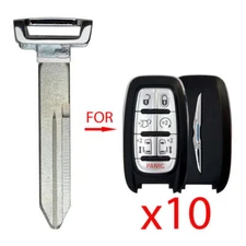 New Emergency Key Insert Uncut Blade Replacement for Chrysler Pacifica (10 Pack)