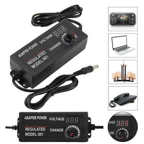 Einstellbare AC / DC 3V-12V 9V-24V Schalt Universal Adapter Ladegerät Netzteil - Bild 3 von 9