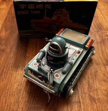 VINTAGE SPACE TANK SPACE TOY TIN LITHO IN ORIGINAL BOX 1960s