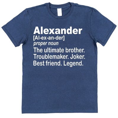 Personalisiertes lustiges T-Shirt Bruder Definition Geschenk für Brüder Baumwolle mit Namen