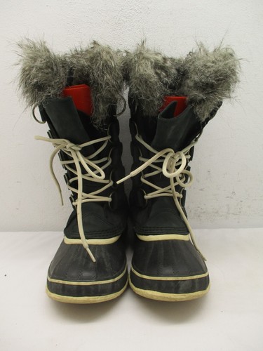 SOREL Black Lace Up Snow Winter Boots Womens Size 8 - Picture 2 of 11
