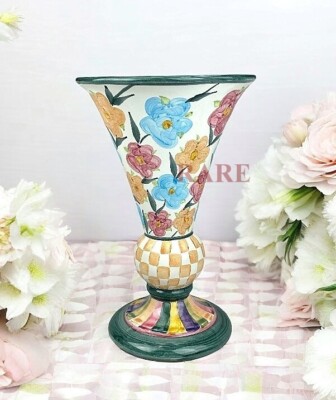 MacKenzie-Childs Painted Garden Large Vase 12.25