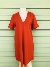 NWD ZARA ORANGE TEXTURED DRESS WITH BELT SIZE S #3066 1165 702 614 %MSSING BELT%