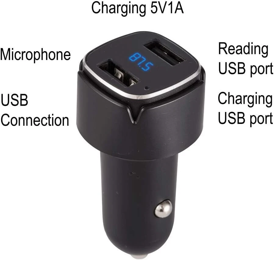 Transmitter Bluetooth Für Auto 2 USB Ports Ladegerät Universal PKW Digital F209 - Bild 2 von 4