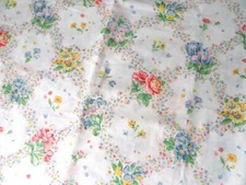 Vintage Lady Pepperell STEPHANIE Daisys, Violets, Blue Florals  Twin Flat Sheet