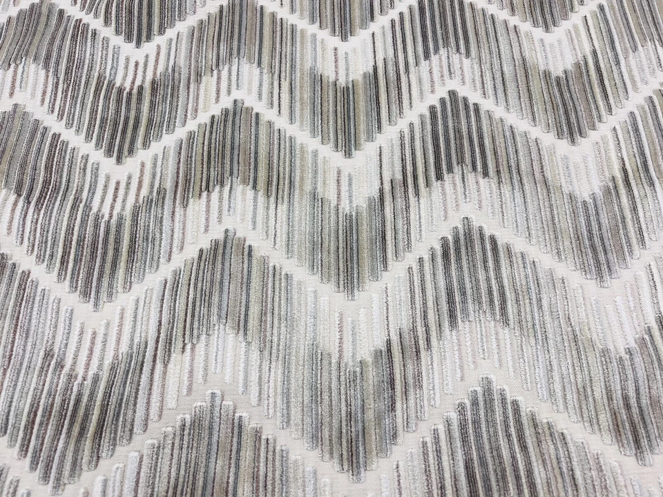 Kravet Couture Flamestitch Chevron Velvet Fabric- Highs & Lows / Stone 5.75 yd - Image 3 of 3