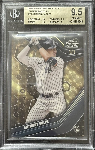 2023 Topps Chrome Black⚾️Anthony Volpe Superfractor RC #1/1🔥BGS 9.5 Gem Mint🔥