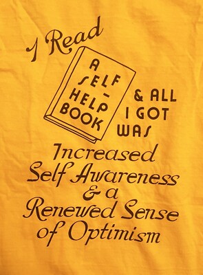 Ban.do-  Oversized Retro Style Yellow T-shirt - I Read A Self Help Book- Size S