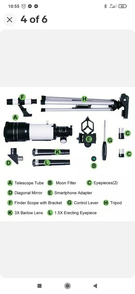 Outdoor Monocular Moon Astronomical Telescope F30070 With Tripod 150X Zoom HD - Image 4 of 4