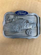 Davey Allison NASCAR Thunderbird Car Racing Ford Motorsports Vintage Belt Buckle