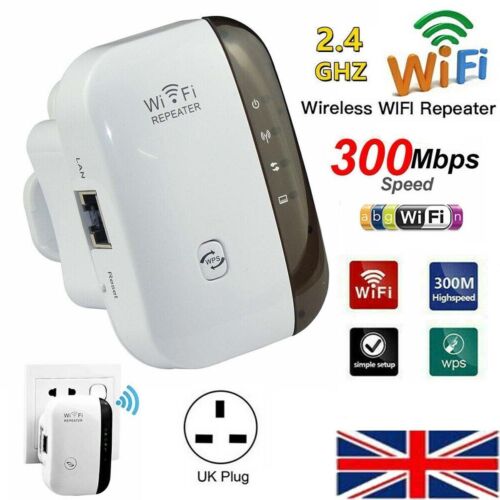 WiFi Signal Repeater Extender Range Booster Internet Network Amplifier UK - Afbeelding 1 van 12