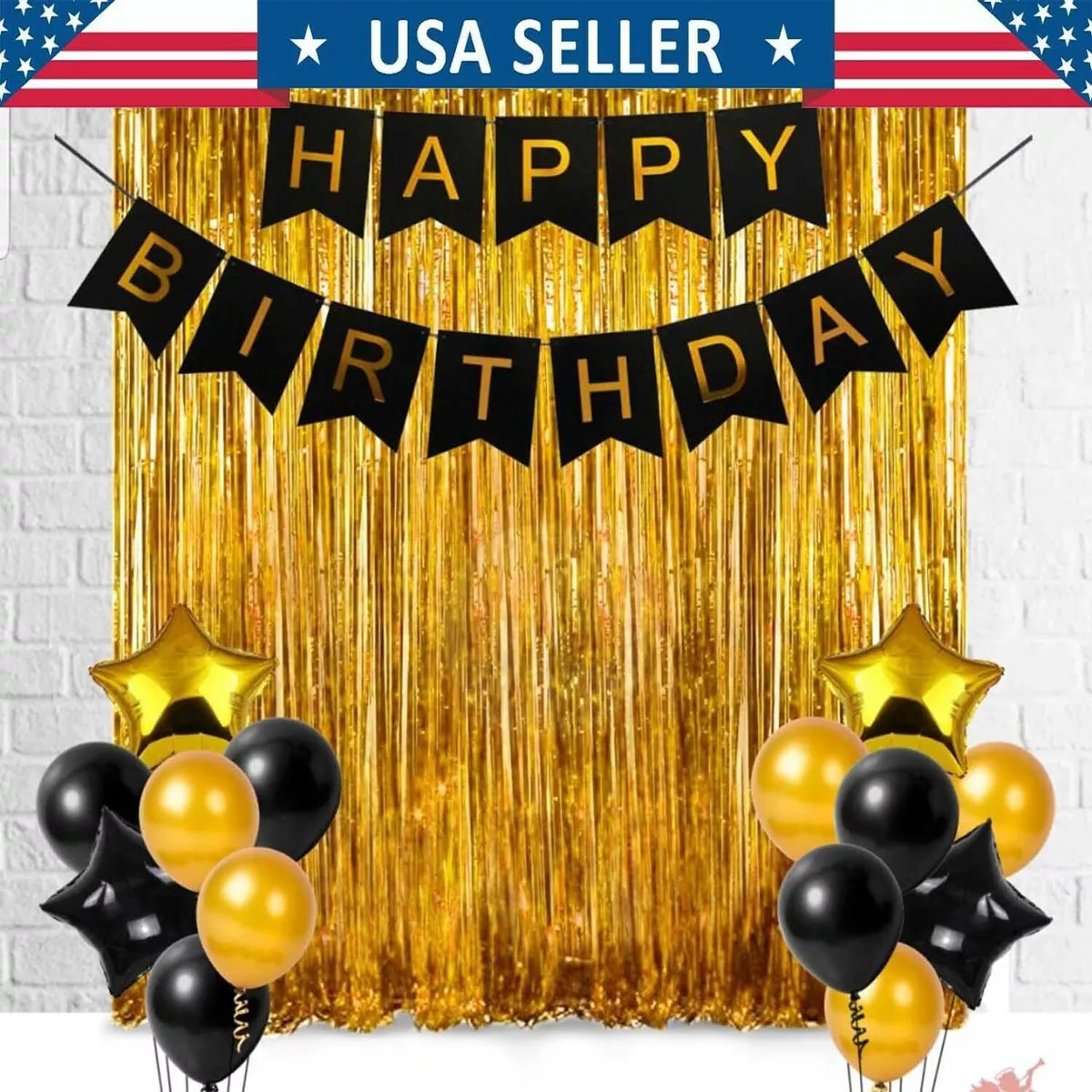 Happy Birthday Decorations Set Foil Banners Balloons Party Supplies Home Decor