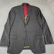 J. Crew Blazer Mens 42R Grey Wool Sports Coat 3 Button Suit Jacket