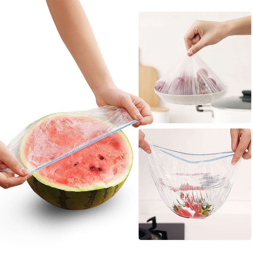 Disposable Food Cover Plastic Food Bag Elastic Wrap Food Lid Bowl Dish Covers - Picture 8 of 10