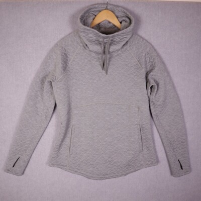 Marmot Size Large Mid-Weight Annie Quilted Grey LS Pullover Kangaroo Pockets