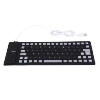 Foldable Silicone Keyboards 85Keys USB Wireds Silents Rollups Keyboards for PC