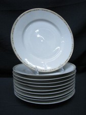 10 Theodore Haviland Limoges France Dinner Plates 9.75" Gold Rim; C. 1903