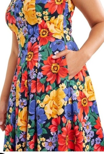 BNWT REVIEW Multicoloured Floral Fit & Flare Dress S16 RRP$279.95 - Picture 3 of 9