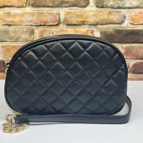 Valentino Orlandi Women’s Quilted Black Crossbody Bag Gold Chain NEW $129 - Picture 4 of 11