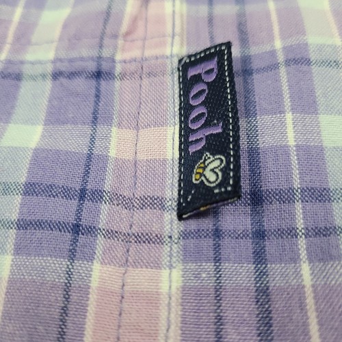 Winnie The Pooh Disney Women's Sz 14/16W Purple Plaid Button Tank Top Vintage - Picture 5 of 13