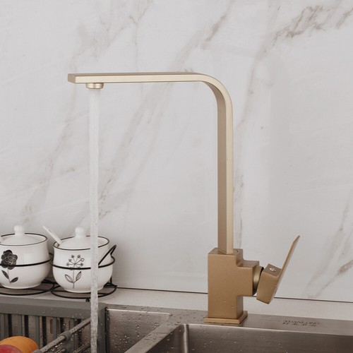 Swivel Spout Single Hole/Handle Deck Mount Kitchen Vanity Sink Mixer Faucet Taps - Picture 2 of 10