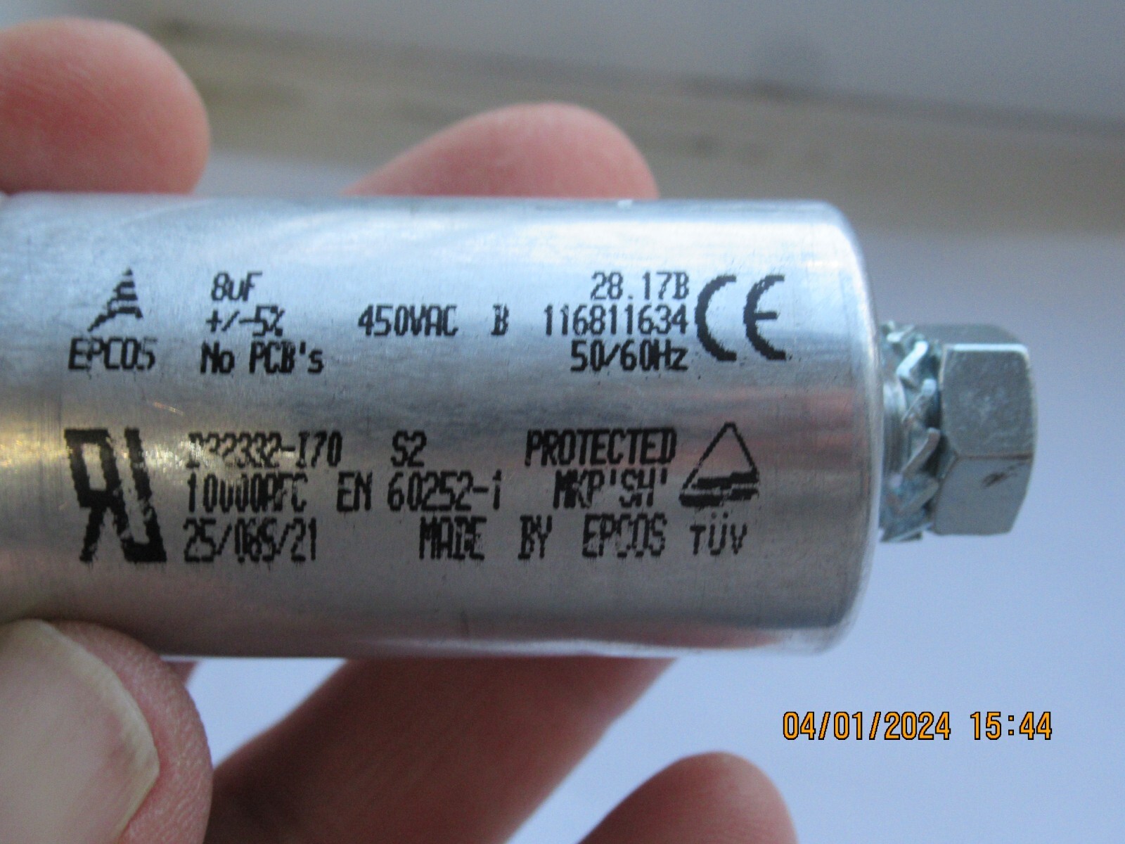 TUMBLE DRYER WHITE KNIGHT C44A7W CAPACITOR IN GOOD WORKING ORDER JUST TOOK OFF eBay