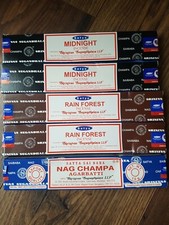 5 SATYA Incense Sticks Genuine Nag Champa - 2 Midnight 2 Rain Forest 1 NagChampa