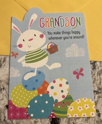 Happy Easter Grandson Fun And Fantastic   5 x7  Hallmark Greeting Card