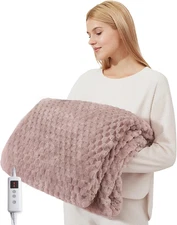 Heated Blanket Electric Blanket Throw Size 50 in X60 In, 6 Heating Levels & 9 Ho